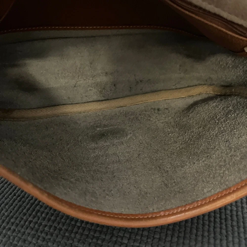 Vintage 1990's Dooney & Bourke All Weather Equestrian Bag Taupe Leather Retro